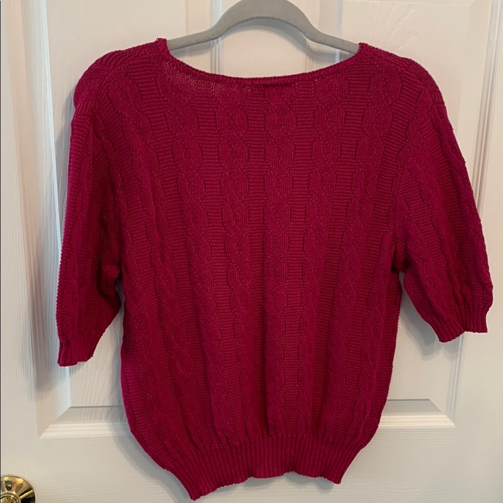 Vtg Southern Lady Women's Pink Knit Sweater 100% Cotton Made in USA size Medium - Picture 6 of 6